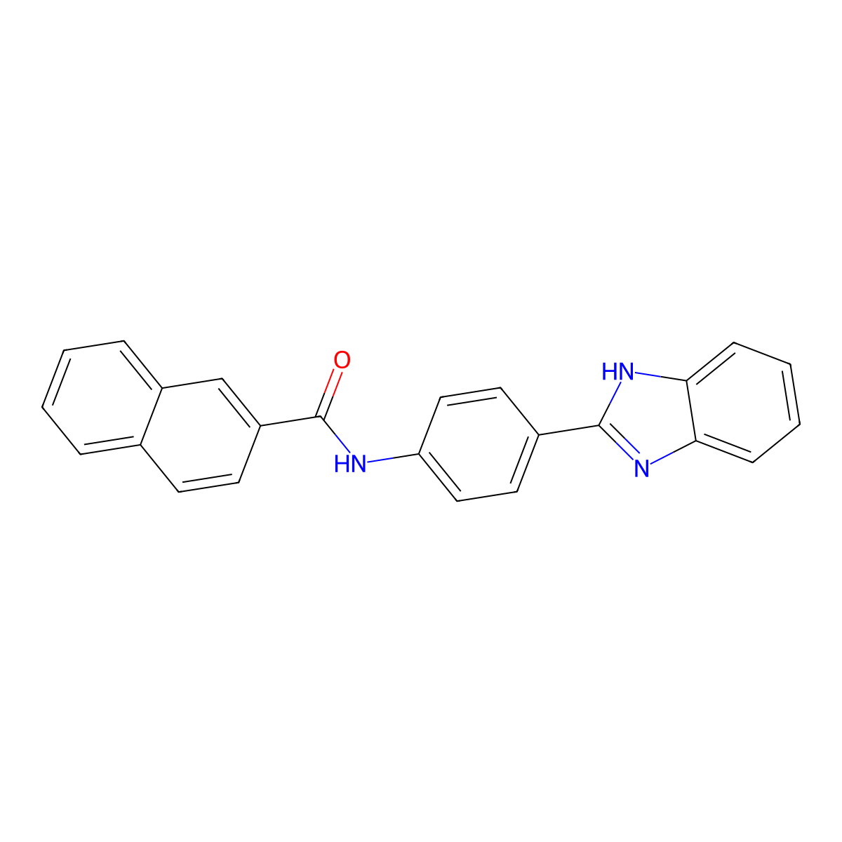 N-(4-(1H-benzo[d]imidazol-2-yl)phenyl)-2-naphthamide molecular structure, CAS 476634-08-9