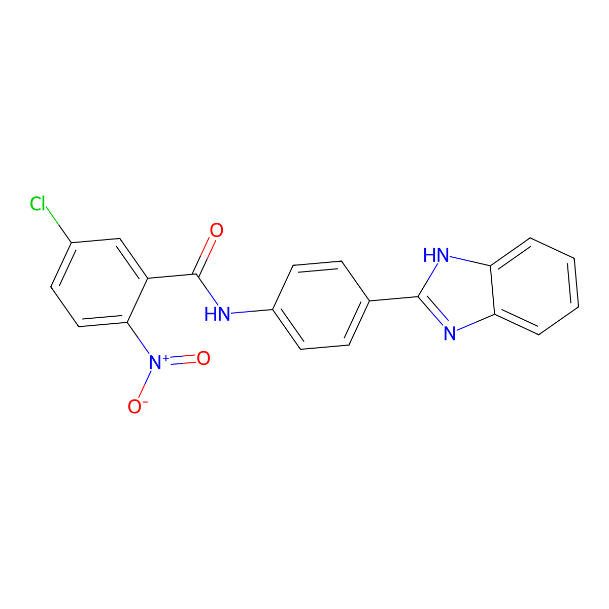 N-[4-(1H-benzimidazol-2-yl)phenyl]-5-chloro-2-nitrobenzamide molecular structure, CAS 476634-12-5