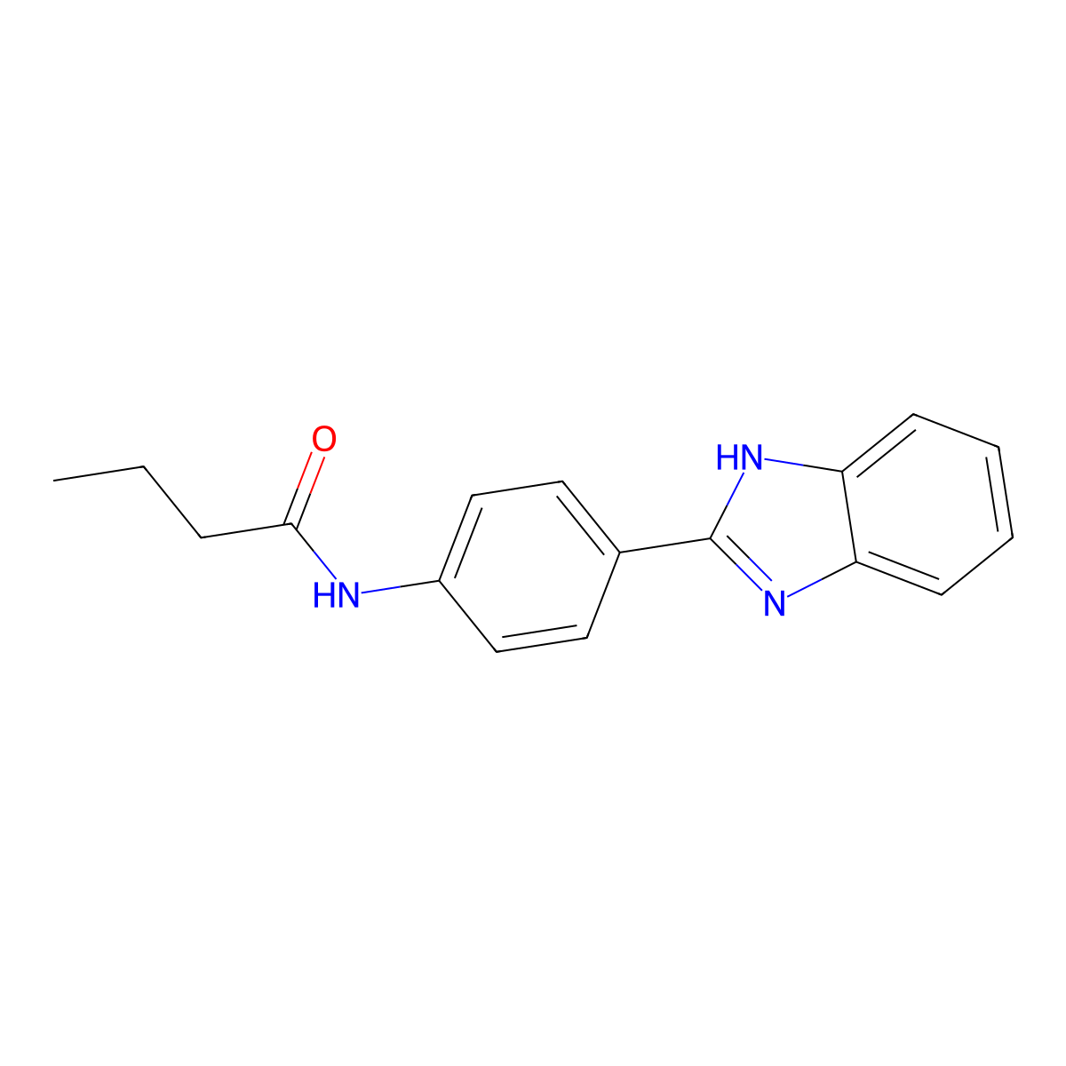 N-(4-(1H-benzo[d]imidazol-2-yl)phenyl)butyramide molecular structure, CAS 476634-15-8