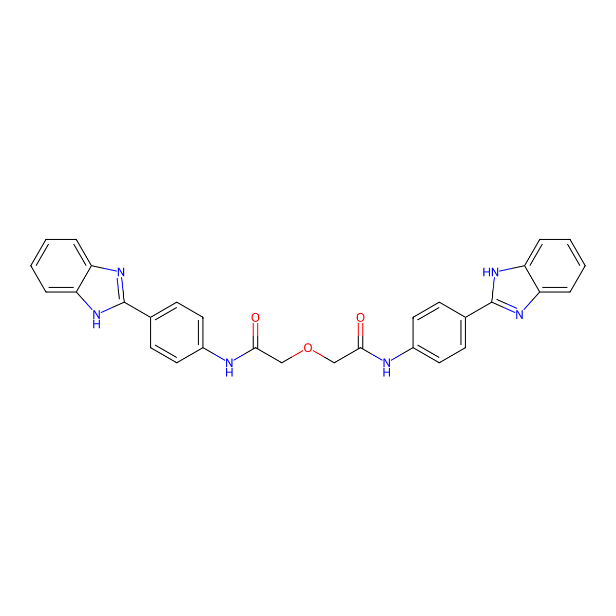 2,2'-oxybis(N-(4-(1H-benzo[d]imidazol-2-yl)phenyl)acetamide) molecular structure, CAS 476634-17-0