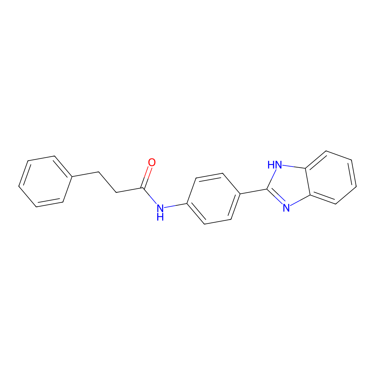 N-(4-(1H-benzo[d]imidazol-2-yl)phenyl)-3-phenylpropanamide molecular structure, CAS 476634-18-1
