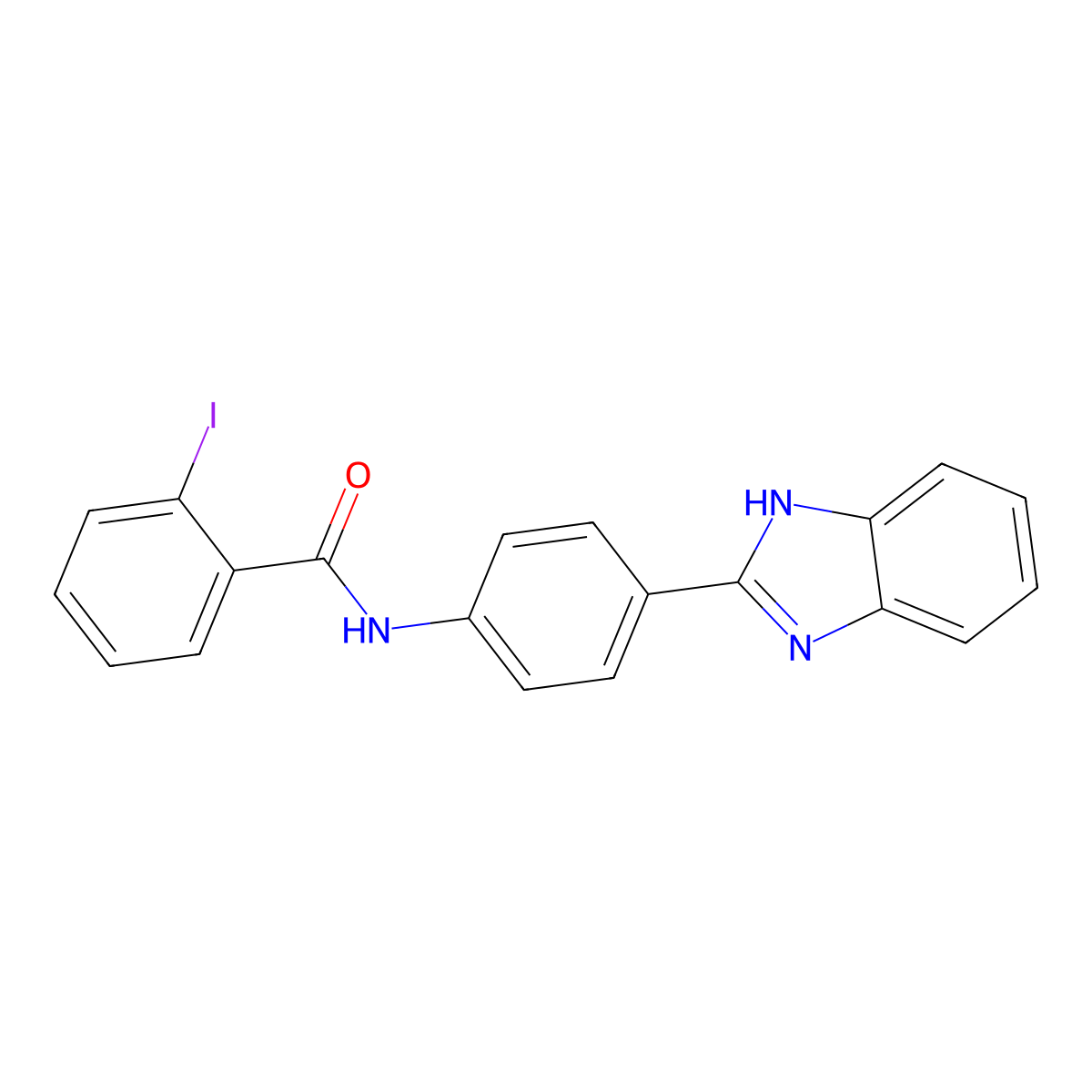 N-(4-(1H-benzo[d]imidazol-2-yl)phenyl)-2-iodobenzamide molecular structure, CAS 476634-22-7