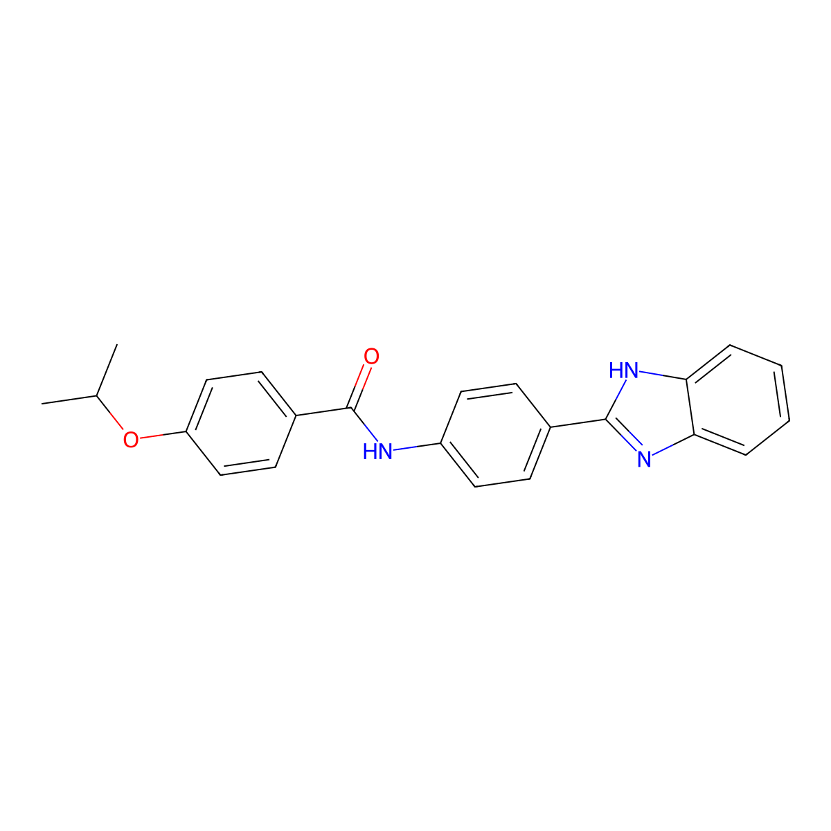 N-(4-(1H-benzo[d]imidazol-2-yl)phenyl)-4-isopropoxybenzamide molecular structure, CAS 476634-23-8