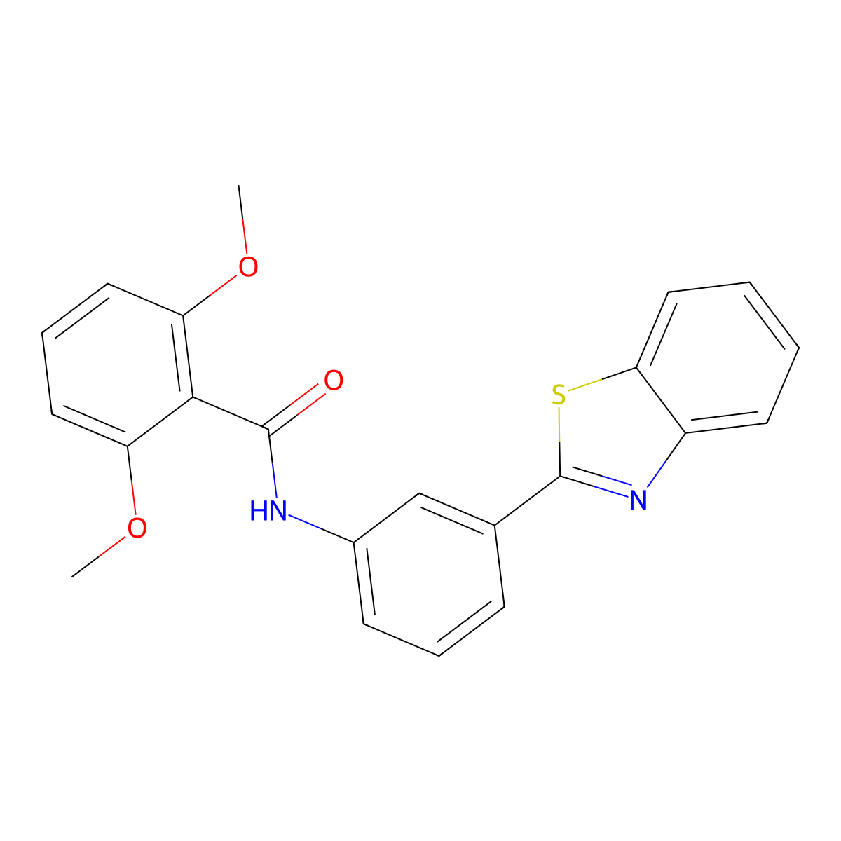 N-[3-(1,3-benzothiazol-2-yl)phenyl]-2,6-dimethoxybenzamide molecular structure, CAS 476634-52-3