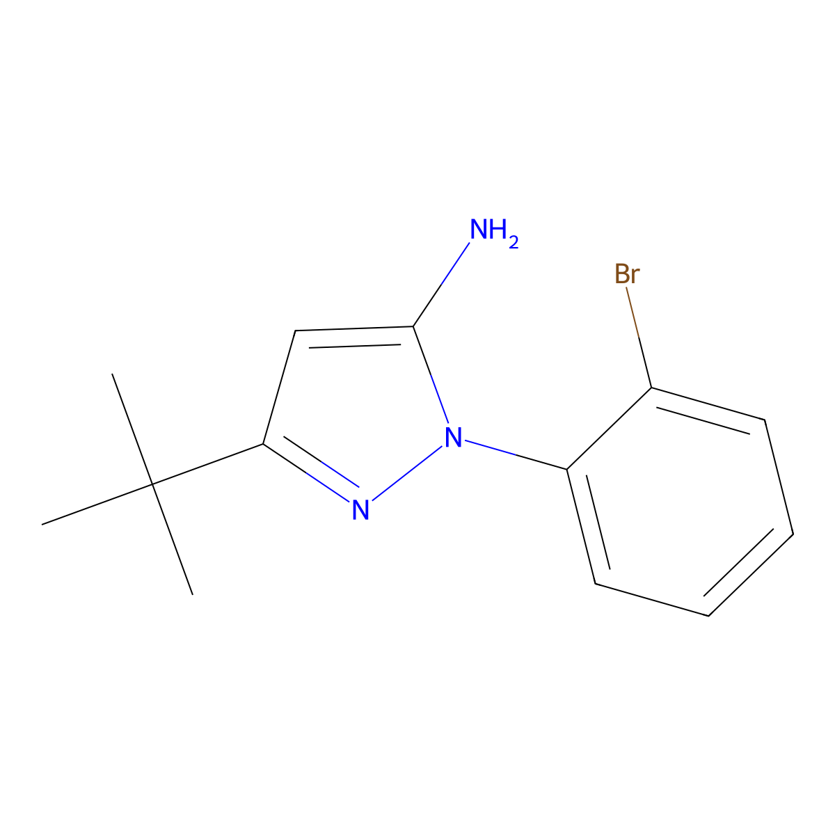 1-(2-Bromophenyl)-3-(tert-butyl)-1H-pyrazol-5-amine molecular structure, CAS 476637-04-4