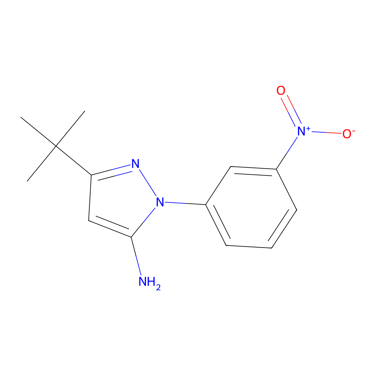 3-tert-Butyl-1-(3-nitrophenyl)-1H-pyrazol-5-amine molecular structure, CAS 476637-05-5