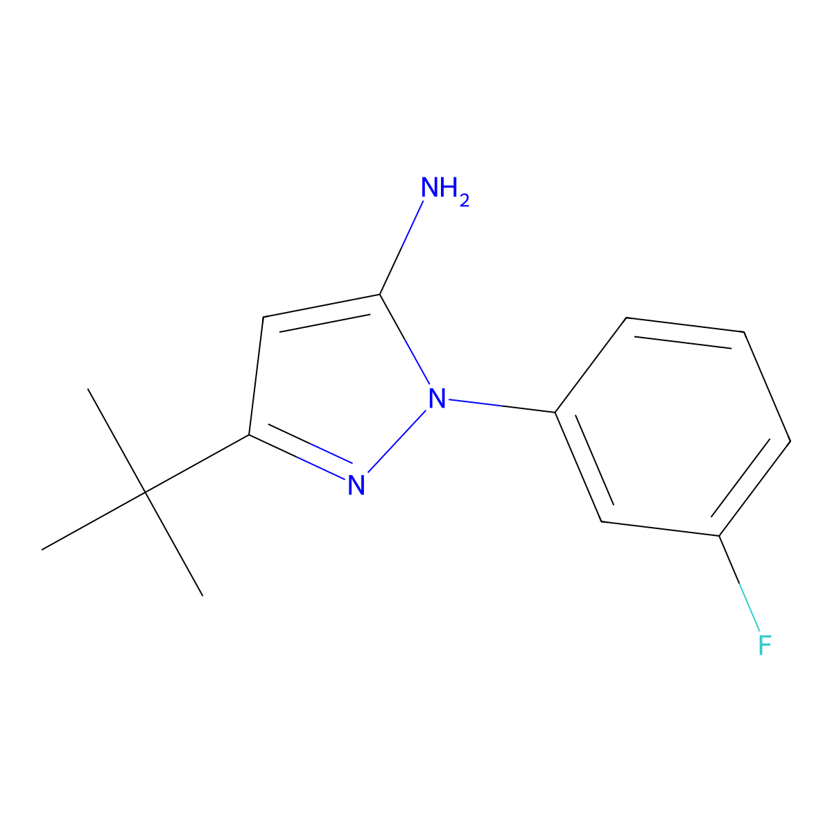 3-(tert-Butyl)-1-(3-fluorophenyl)-1H-pyrazol-5-amine molecular structure, CAS 476637-06-6