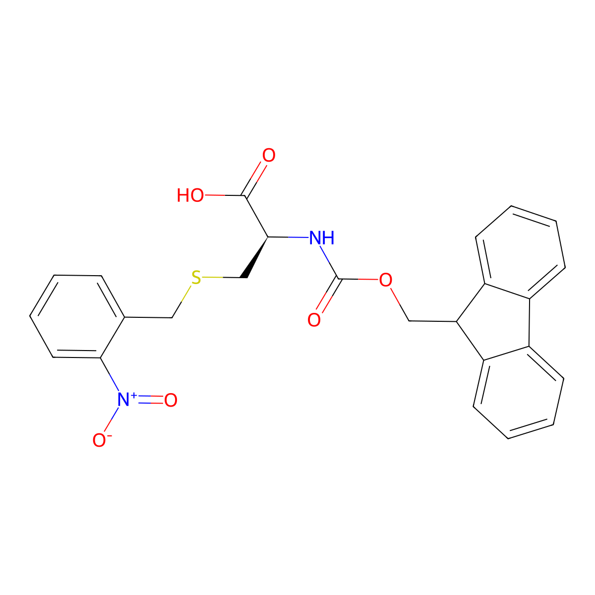 N-(((9H-Fluoren-9-YL)methoxy)carbonyl)-S-(2-nitrobenzyl)-L-cysteine molecular structure, CAS 476639-82-4