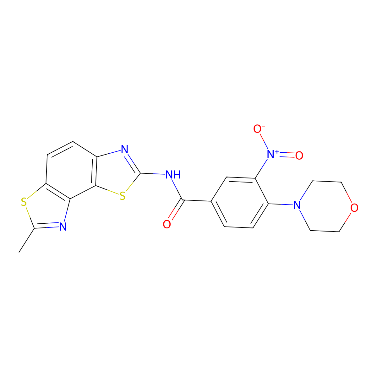 N-(7-methyl-[1,3]thiazolo[5,4-e][1,3]benzothiazol-2-yl)-4-morpholin-4-yl-3-nitrobenzamide molecular structure, CAS 476641-01-7