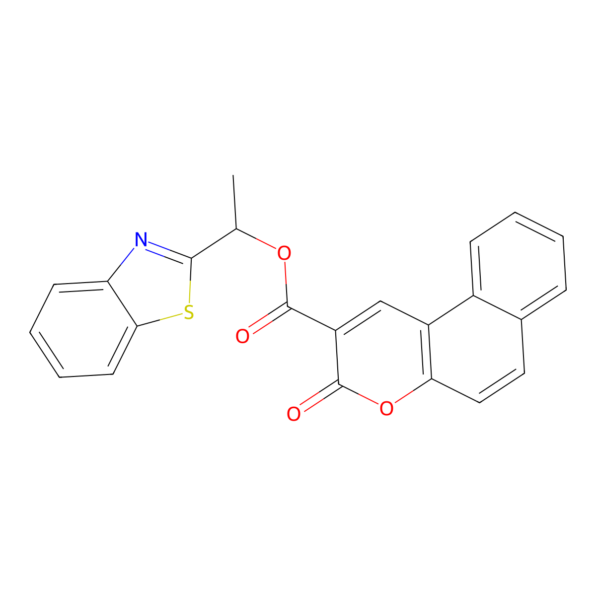 1-(1,3-Benzothiazol-2-yl)ethyl 3-oxobenzo[f]chromene-2-carboxylate molecular structure, CAS 476641-42-6