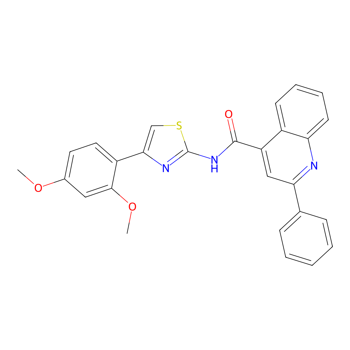 N-[4-(2,4-dimethoxyphenyl)-1,3-thiazol-2-yl]-2-phenylquinoline-4-carboxamide molecular structure, CAS 476641-71-1