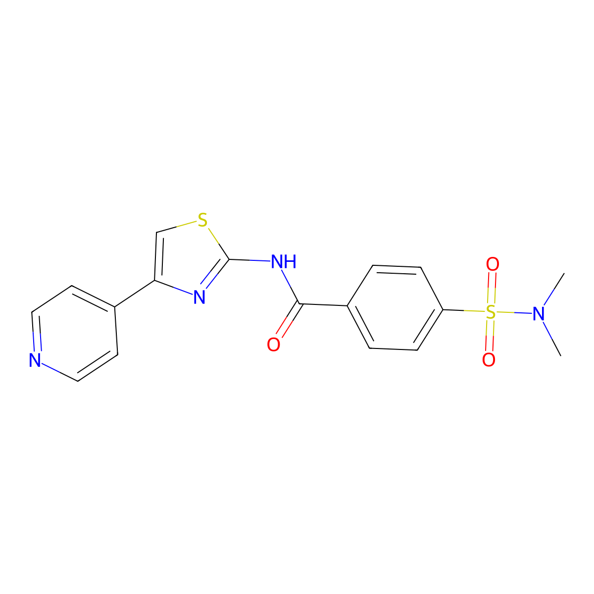 4-(N,N-dimethylsulfamoyl)-N-(4-(pyridin-4-yl)thiazol-2-yl)benzamide molecular structure, CAS 476641-85-7