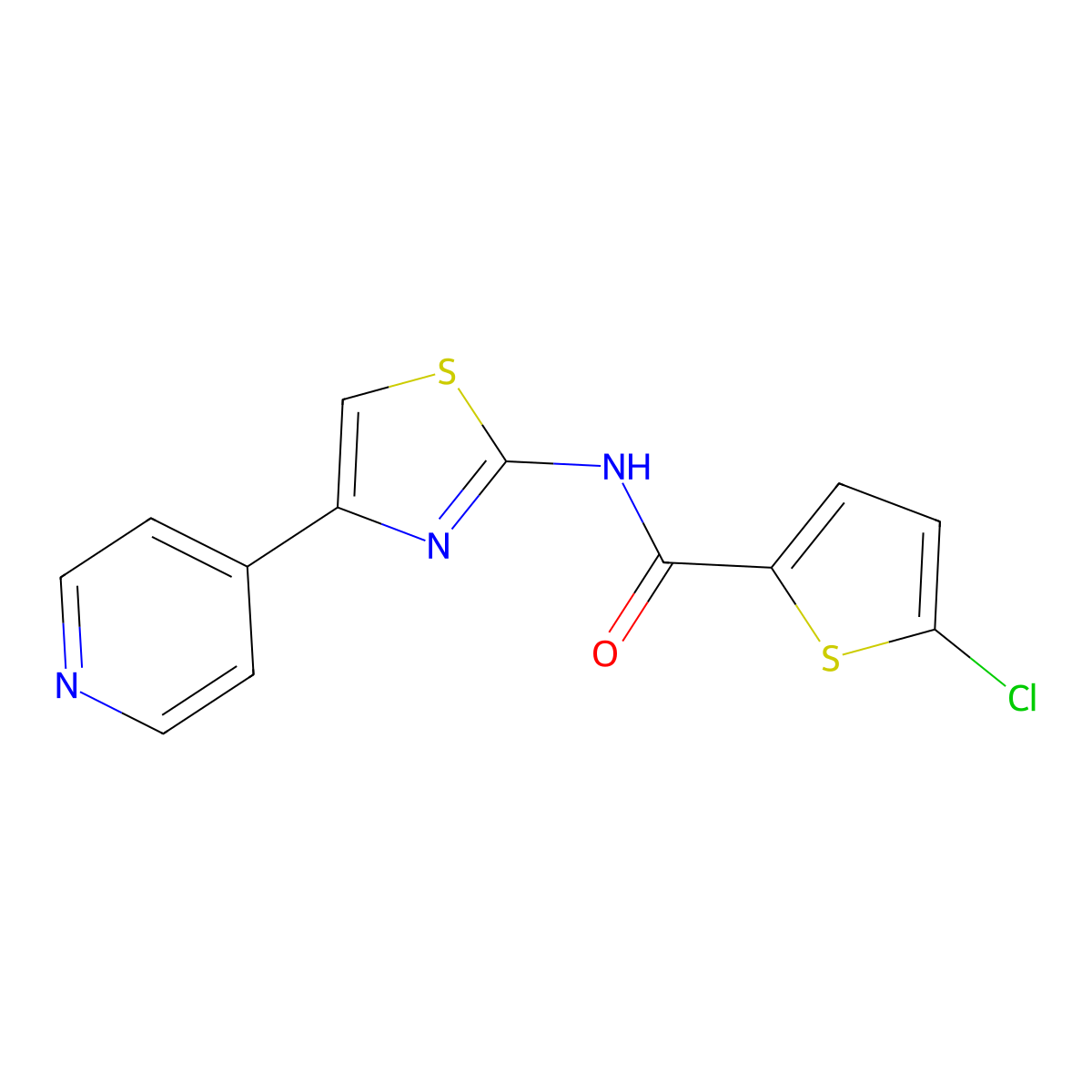 5-chloro-N-(4-(pyridin-4-yl)thiazol-2-yl)thiophene-2-carboxamide molecular structure, CAS 476641-99-3