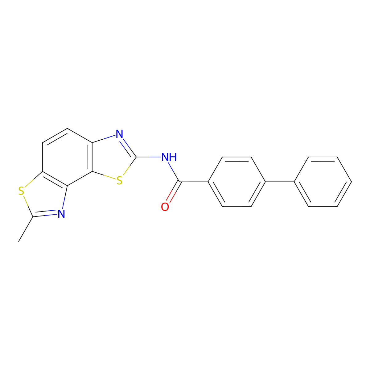 N-(7-methyl-[1,3]thiazolo[5,4-e][1,3]benzothiazol-2-yl)-4-phenylbenzamide molecular structure, CAS 476642-07-6