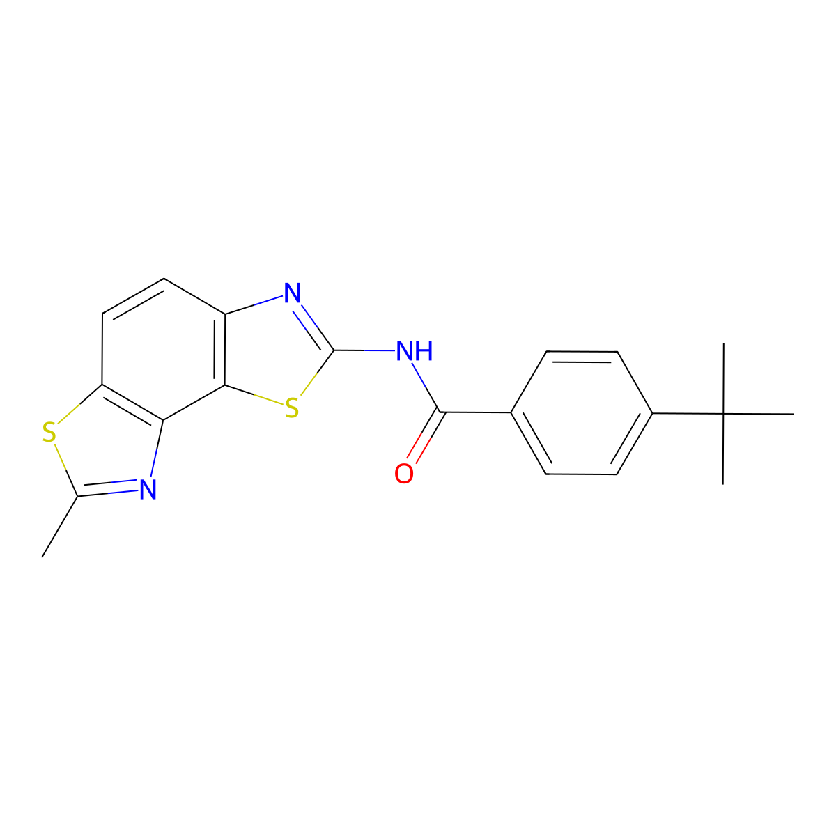 4-tert-butyl-N-(7-methyl-[1,3]thiazolo[5,4-e][1,3]benzothiazol-2-yl)benzamide molecular structure, CAS 476642-08-7