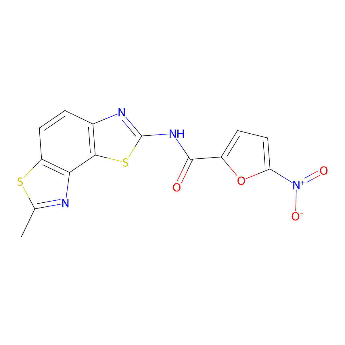 N-(7-methyl-[1,3]thiazolo[5,4-e][1,3]benzothiazol-2-yl)-5-nitrofuran-2-carboxamide molecular structure, CAS 476642-14-5