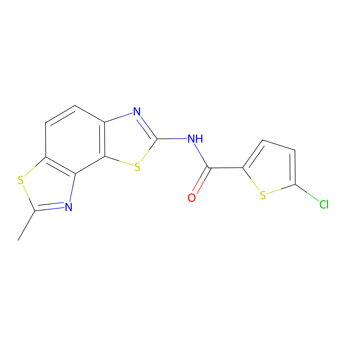 5-chloro-N-(7-methyl-[1,3]thiazolo[5,4-e][1,3]benzothiazol-2-yl)thiophene-2-carboxamide molecular structure, CAS 476642-16-7