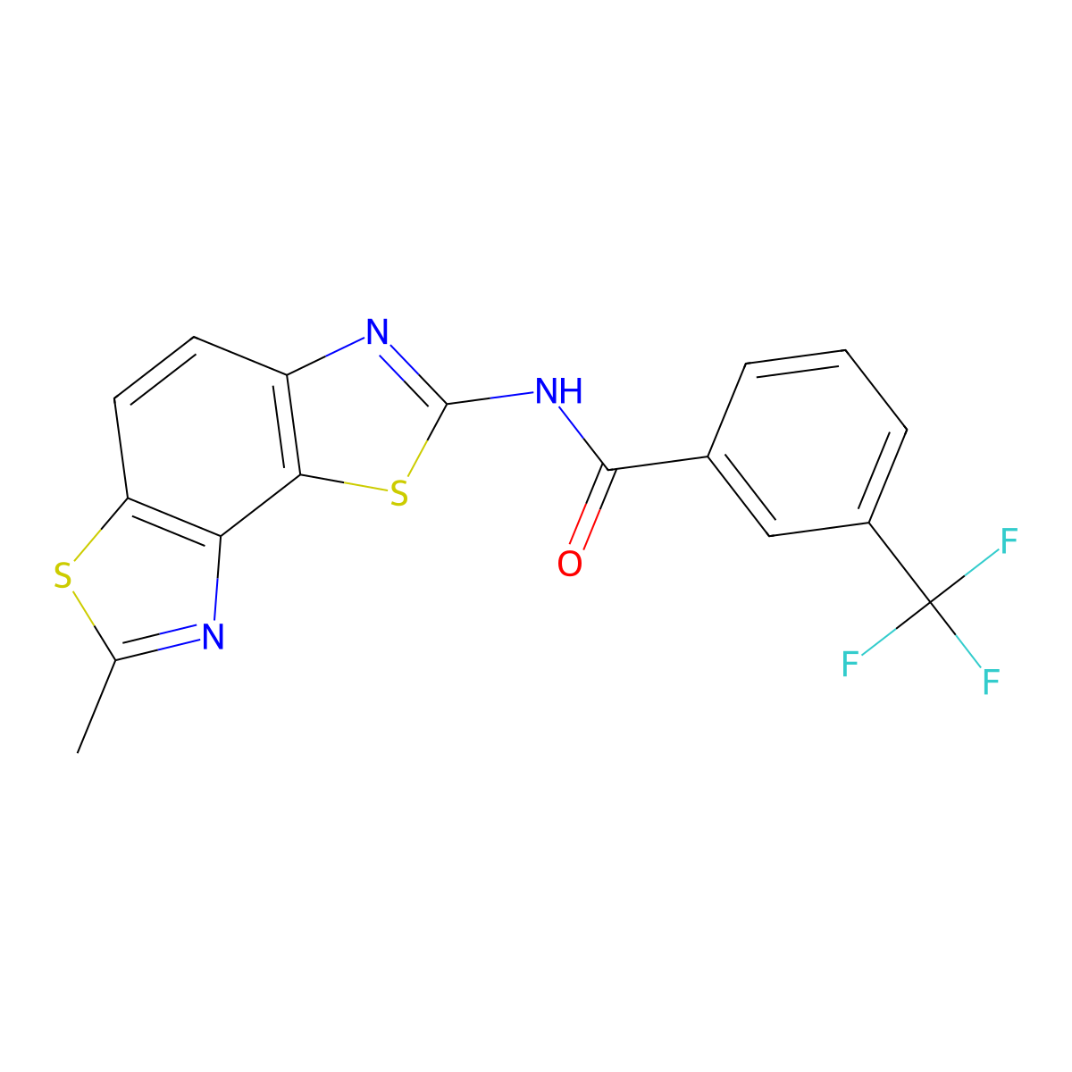 N-(7-methyl-[1,3]thiazolo[5,4-e][1,3]benzothiazol-2-yl)-3-(trifluoromethyl)benzamide molecular structure, CAS 476642-18-9