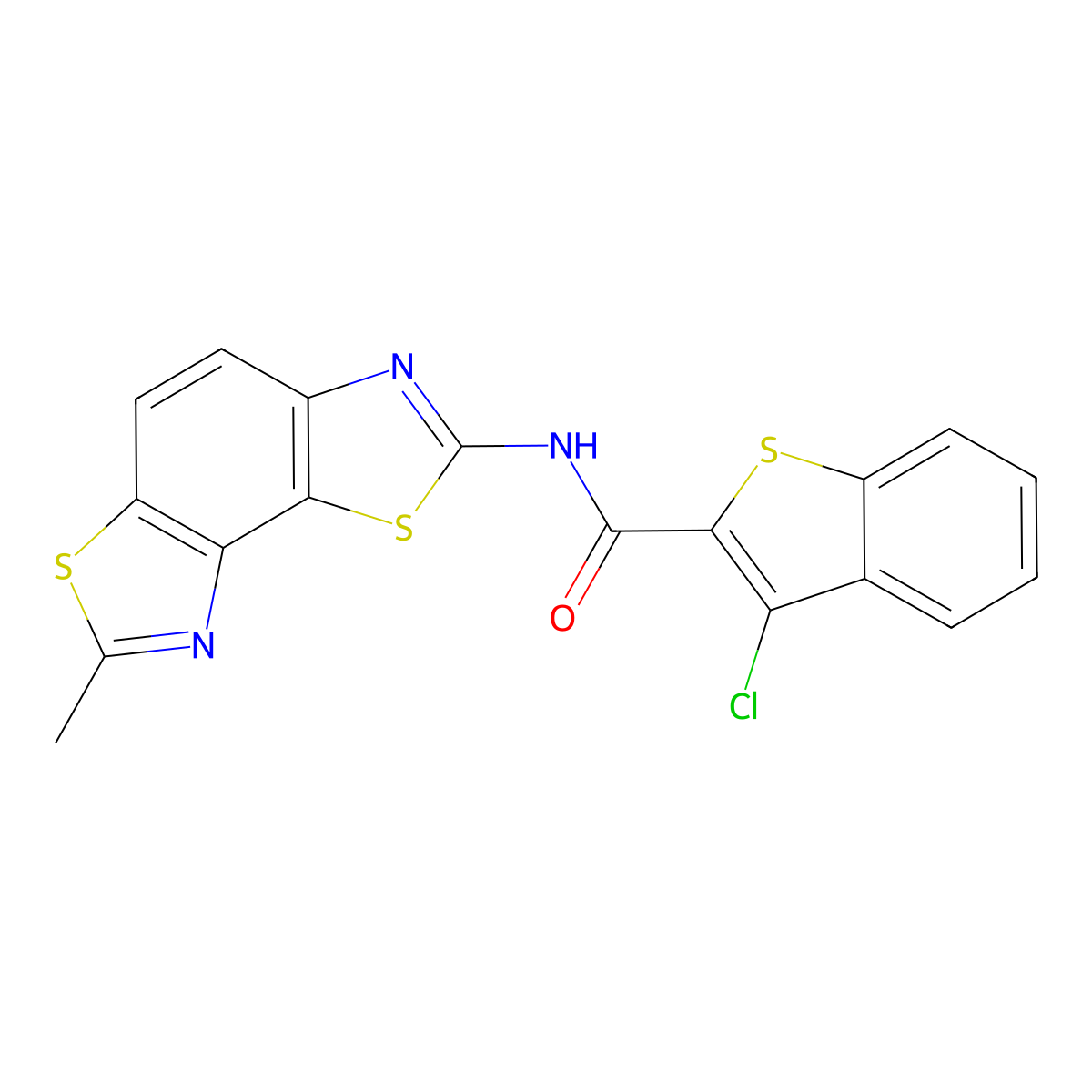 3-chloro-N-(7-methyl-[1,3]thiazolo[5,4-e][1,3]benzothiazol-2-yl)-1-benzothiophene-2-carboxamide molecular structure, CAS 476642-19-0