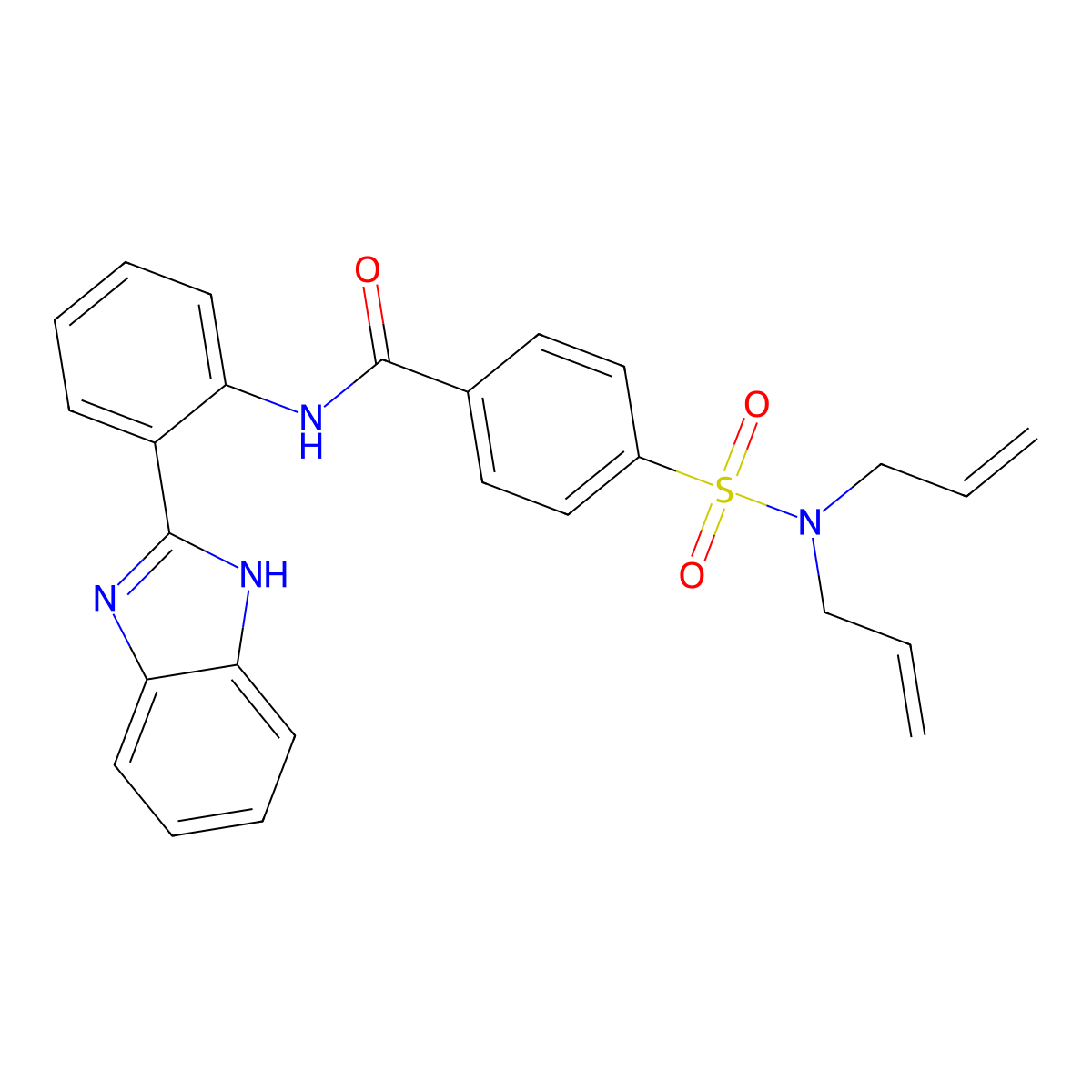 N-(2-(1H-benzo[d]imidazol-2-yl)phenyl)-4-(N,N-diallylsulfamoyl)benzamide molecular structure, CAS 476642-21-4