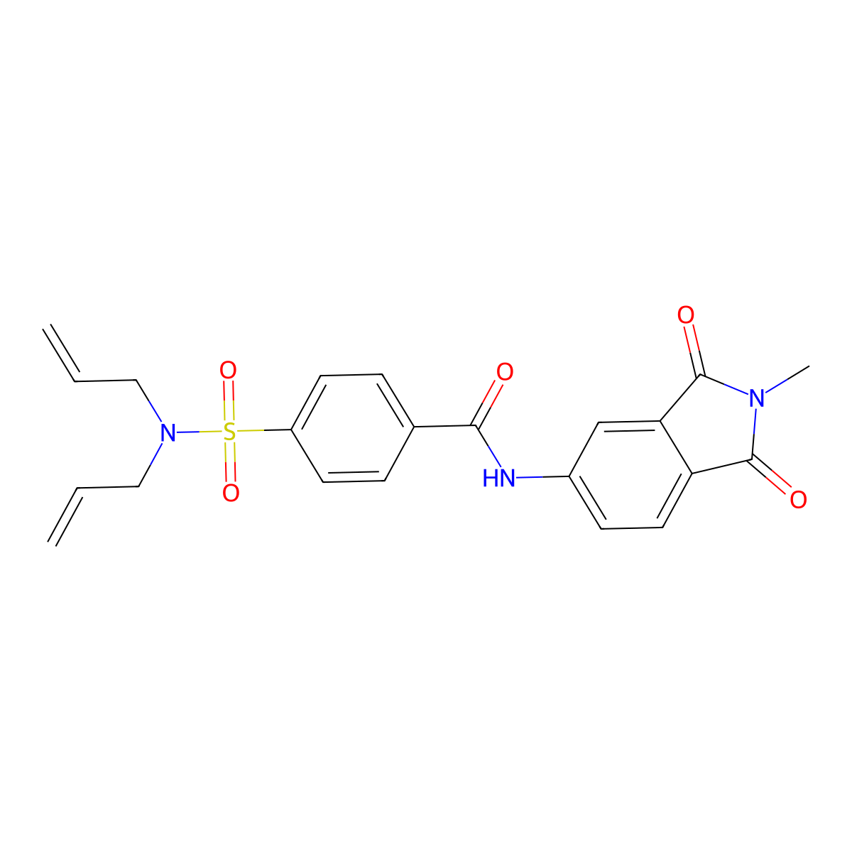 4-(N,N-diallylsulfamoyl)-N-(2-methyl-1,3-dioxoisoindolin-5-yl)benzamide molecular structure, CAS 476642-25-8