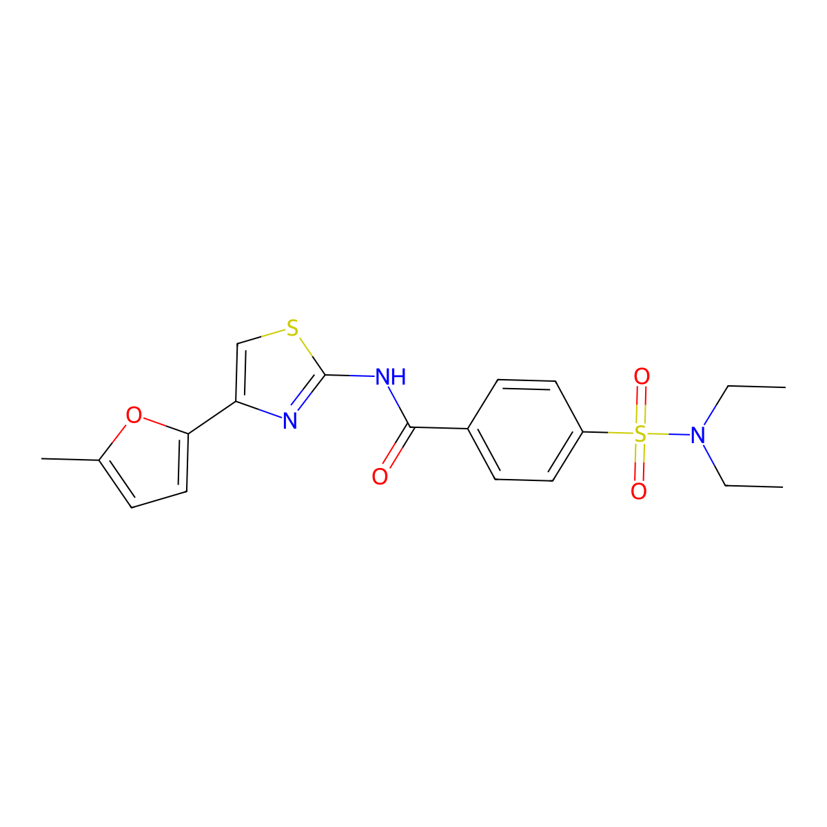 4-(diethylsulfamoyl)-N-[4-(5-methylfuran-2-yl)-1,3-thiazol-2-yl]benzamide molecular structure, CAS 476642-50-9