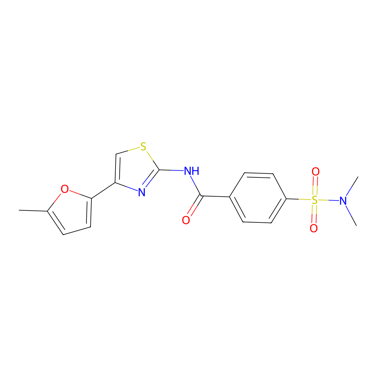 4-(dimethylsulfamoyl)-N-[4-(5-methylfuran-2-yl)-1,3-thiazol-2-yl]benzamide molecular structure, CAS 476642-57-6