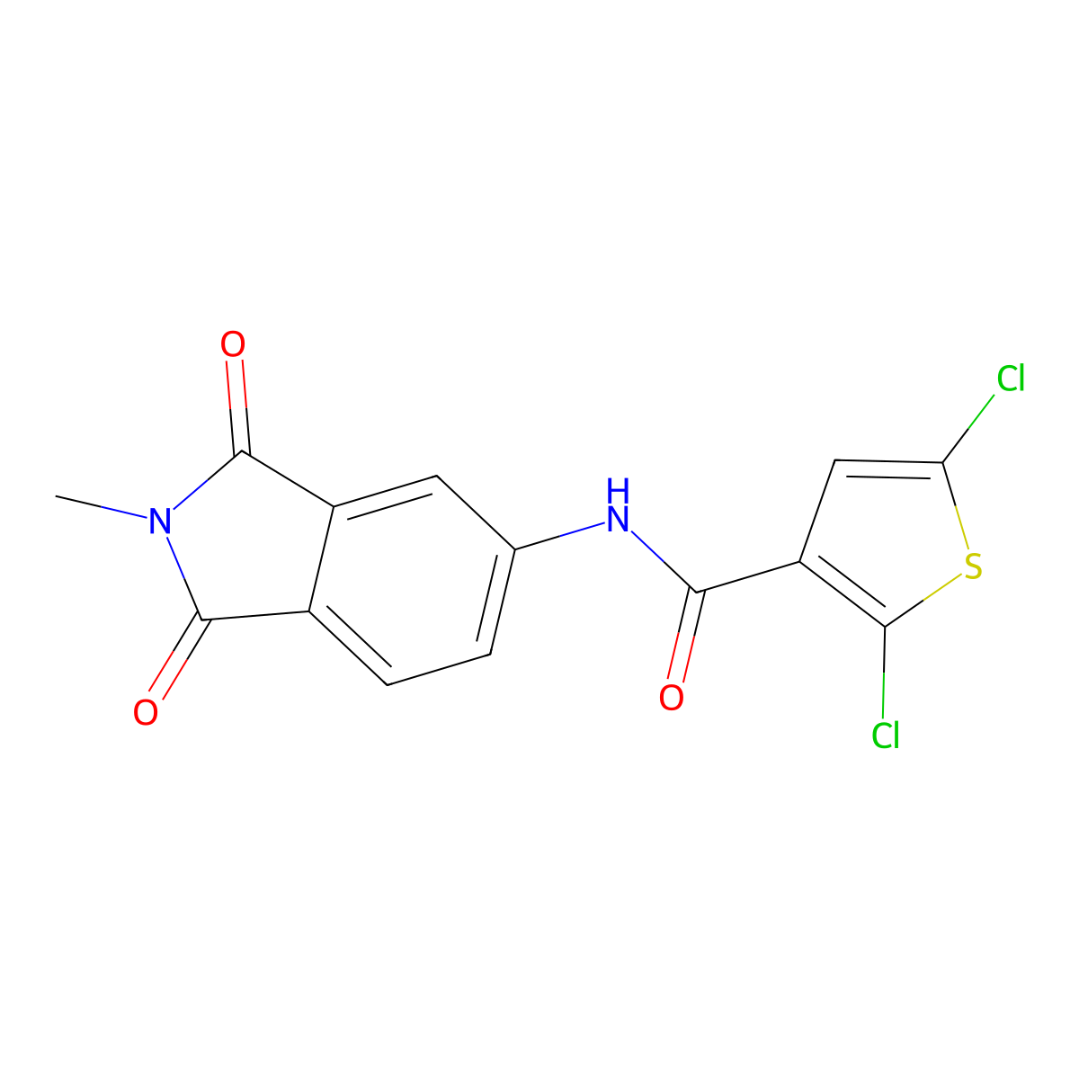 2,5-dichloro-N-(2-methyl-1,3-dioxoisoindolin-5-yl)thiophene-3-carboxamide molecular structure, CAS 476643-03-5