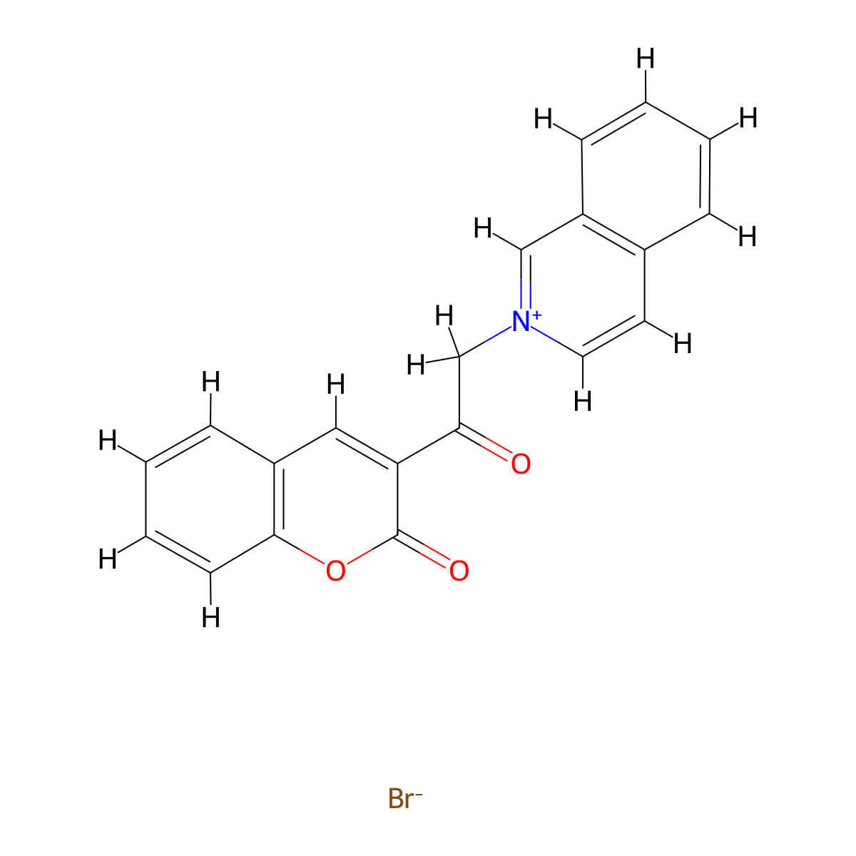 2-(2-oxo-2-(2-oxo-2H-chromen-3-yl)ethyl)isoquinolin-2-ium bromide molecular structure, CAS 476648-98-3