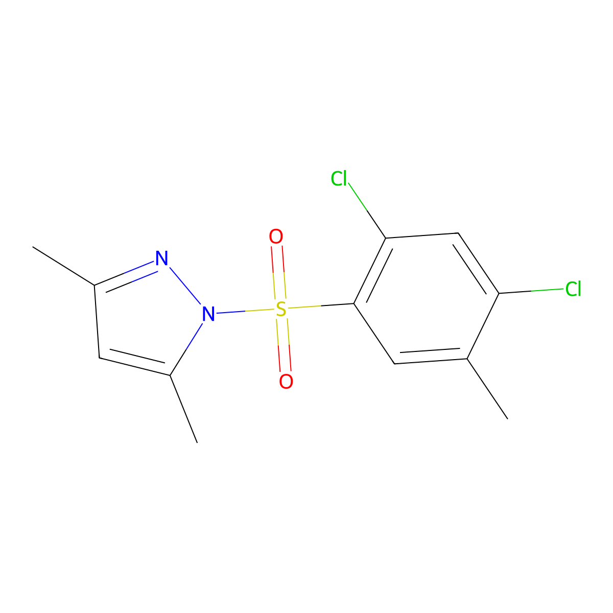 1-(2,4-Dichloro-5-methylphenyl)sulfonyl-3,5-dimethylpyrazole molecular structure, CAS 476649-39-5
