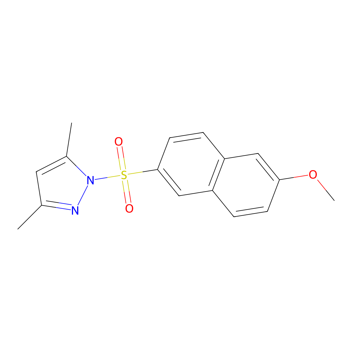 1-(6-Methoxynaphthalen-2-yl)sulfonyl-3,5-dimethylpyrazole molecular structure, CAS 476649-45-3