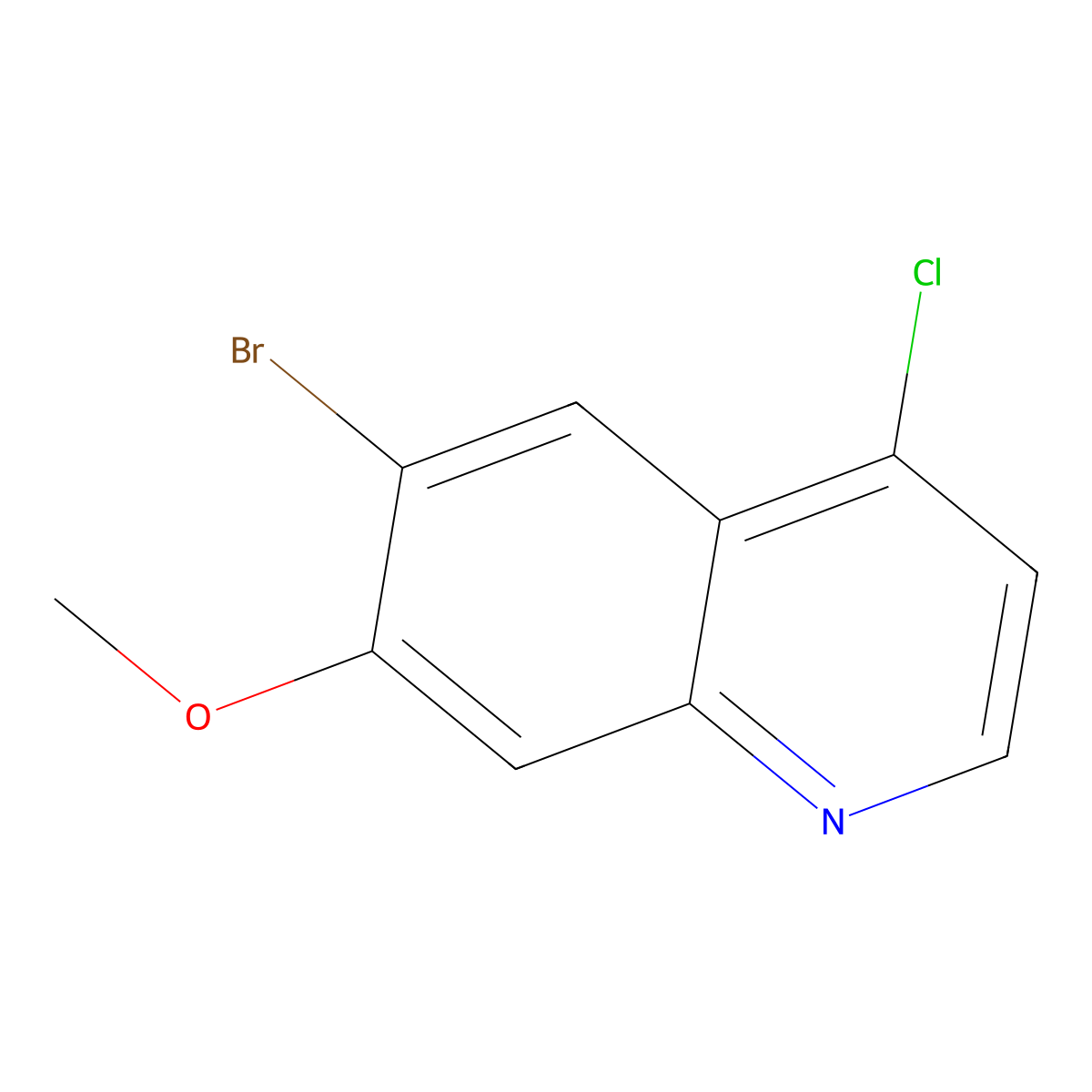 6-Bromo-4-chloro-7-methoxyquinoline molecular structure, CAS 476660-71-6