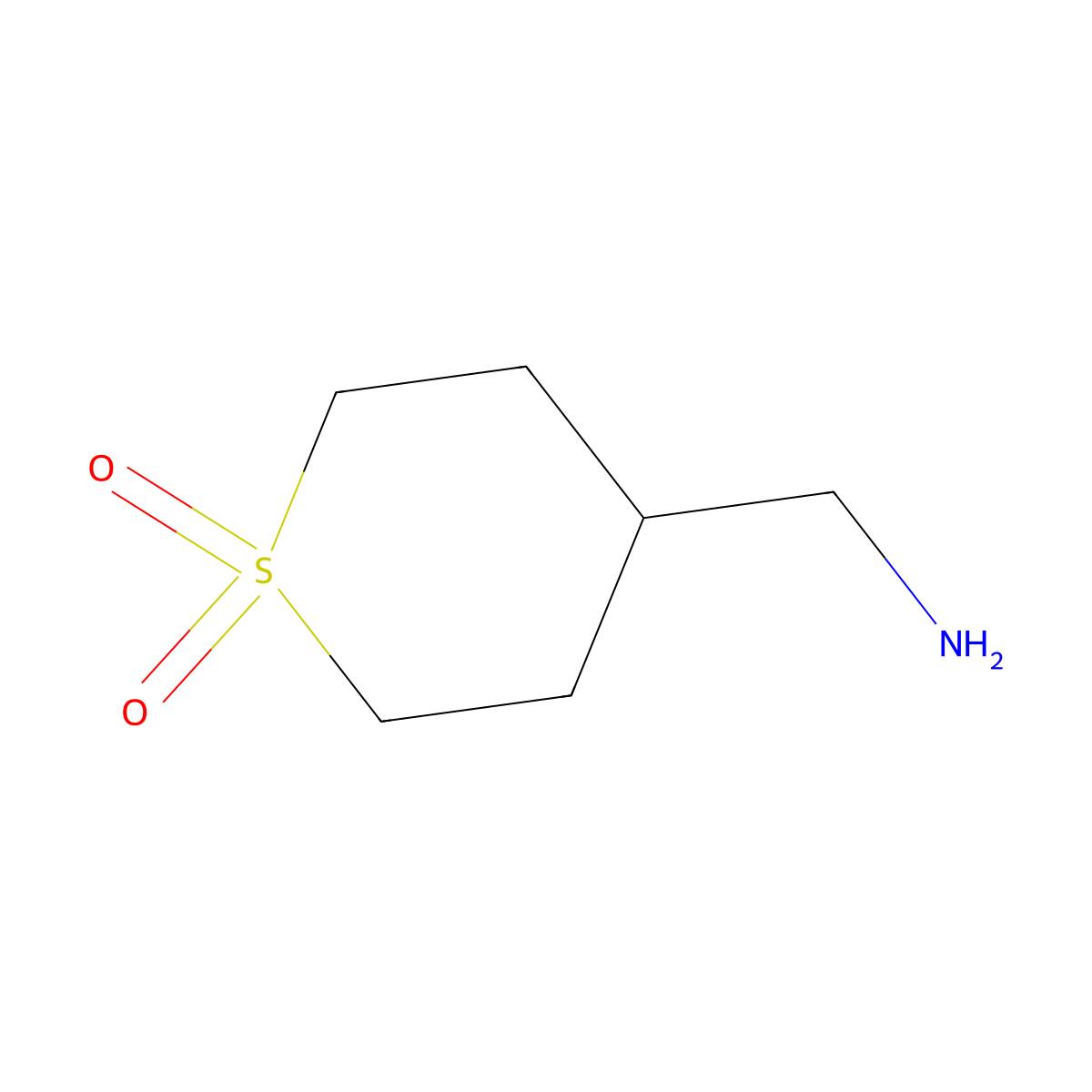 4-(Aminomethyl)-1lambda~6~-thiane-1,1-dione molecular structure, CAS 476660-77-2