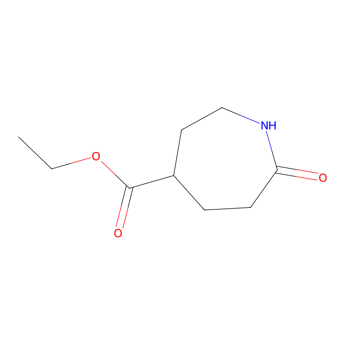 Ethyl 7-oxoazepane-4-carboxylate molecular structure, CAS 476663-08-8