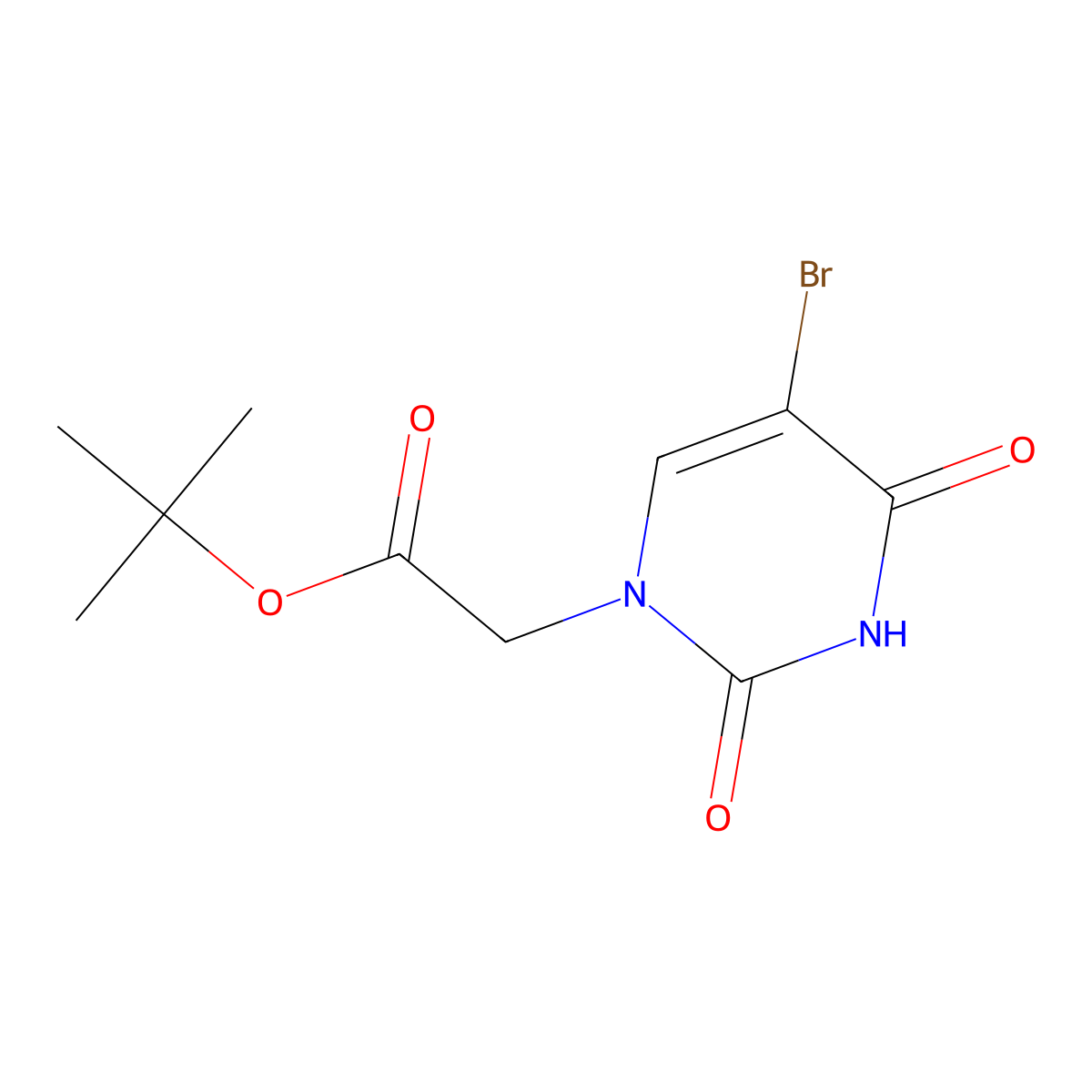 Tert-butyl2-(5-bromo-2,4-dioxo-1,2,3,4-tetrahydropyrimidin-1-yl)acetate molecular structure, CAS 476667-21-7