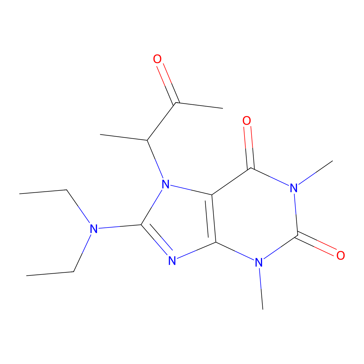 8-(Diethylamino)-1,3-dimethyl-7-(3-oxobutan-2-yl)purine-2,6-dione molecular structure, CAS 476668-38-9