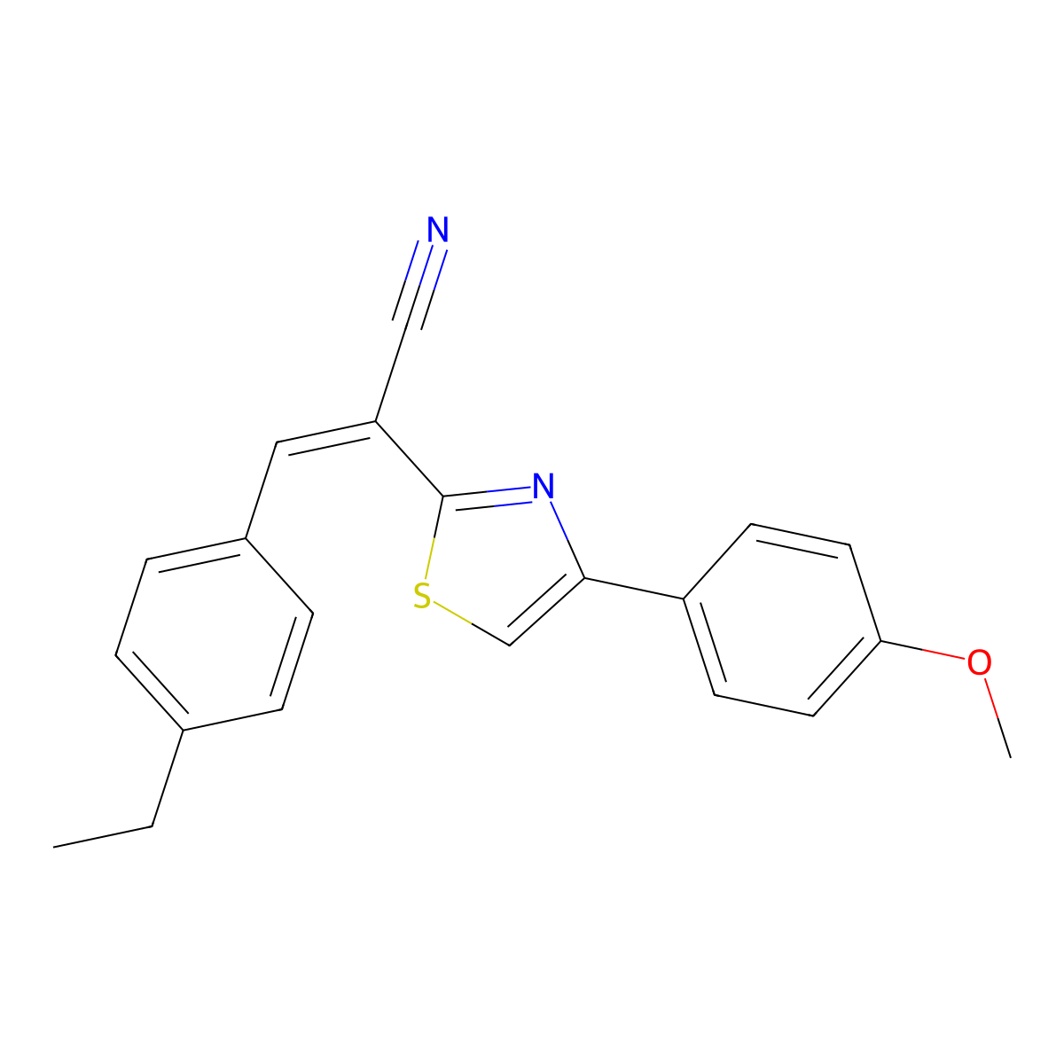 3-(4-Ethylphenyl)-2-[4-(4-methoxyphenyl)-1,3-thiazol-2-yl]prop-2-enenitrile molecular structure, CAS 476672-03-4
