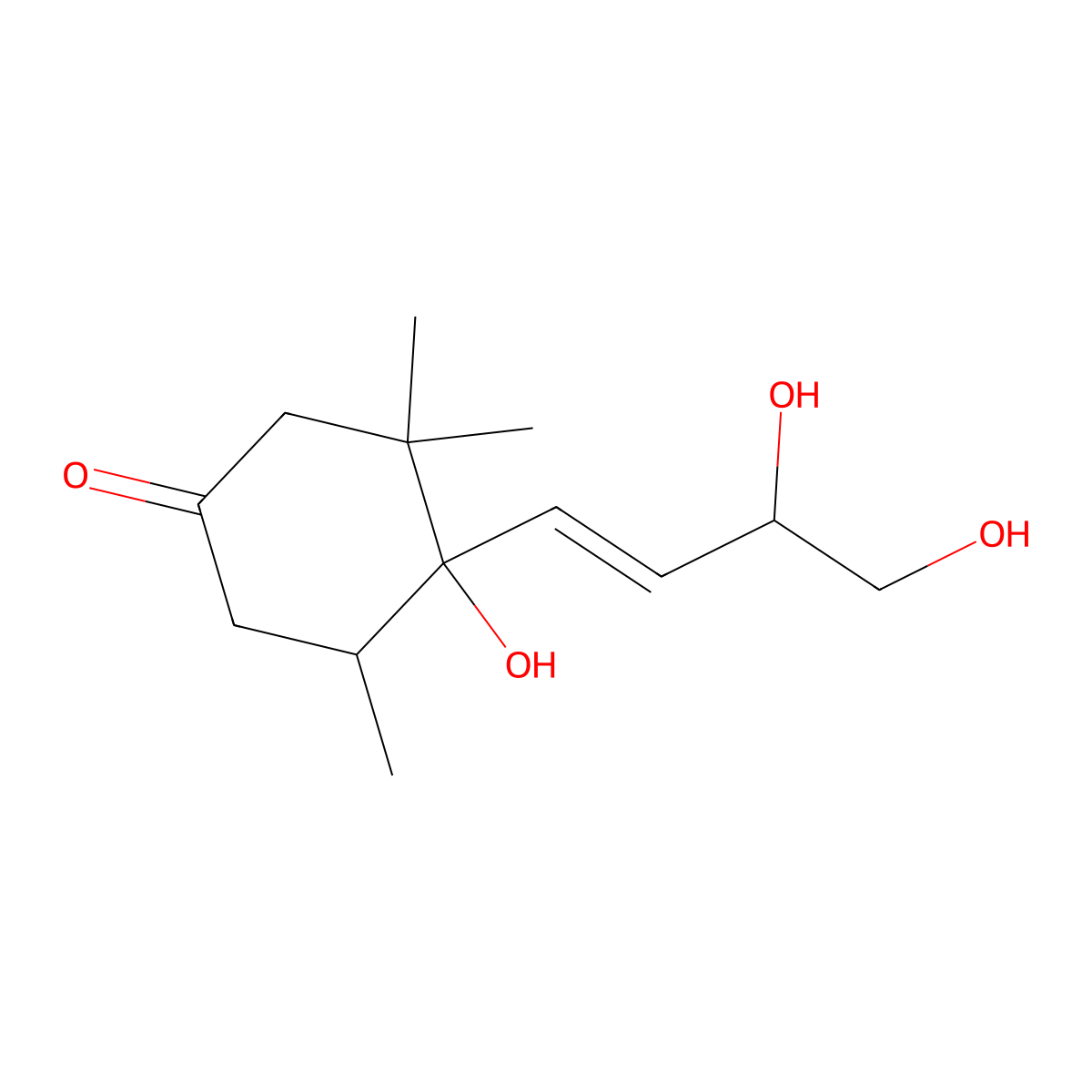 4-(3,4-Dihydroxybut-1-enyl)-4-hydroxy-3,3,5-trimethylcyclohexan-1-one molecular structure, CAS 476682-97-0