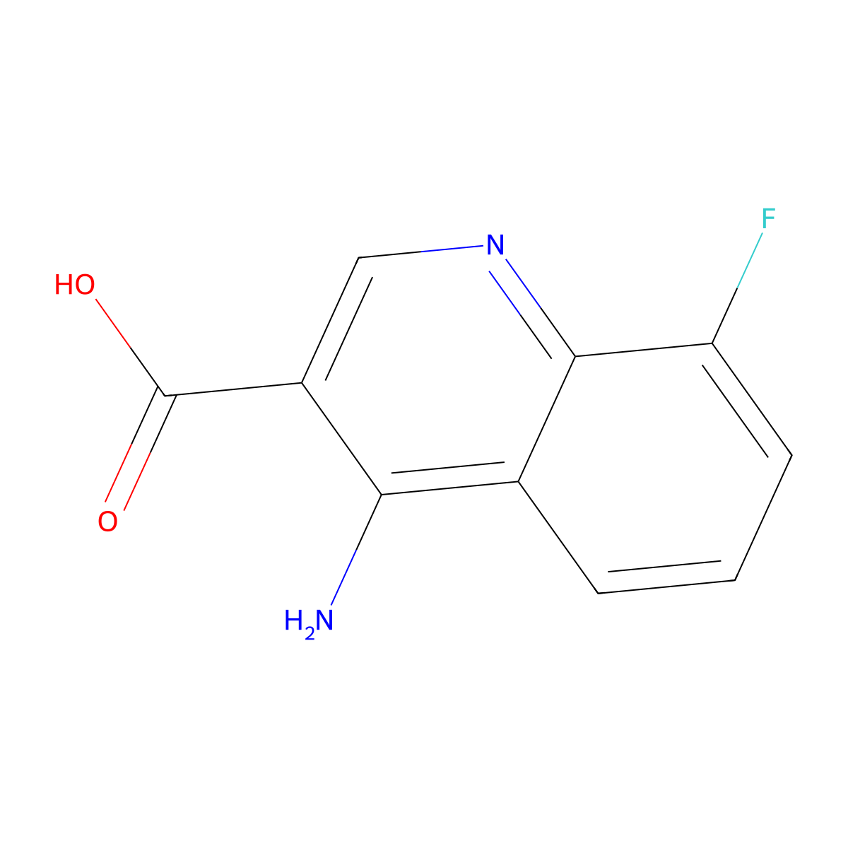4-Amino-8-fluoroquinoline-3-carboxylic acid molecular structure, CAS 476683-65-5