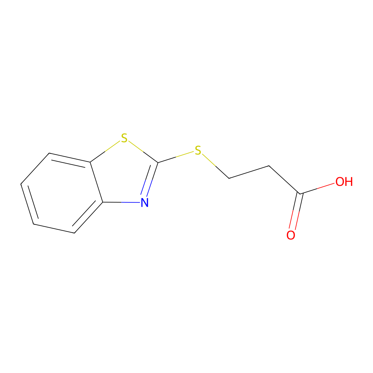 3-(1,3-Benzothiazol-2-ylsulfanyl)propanoic acid molecular structure, CAS 4767-00-4