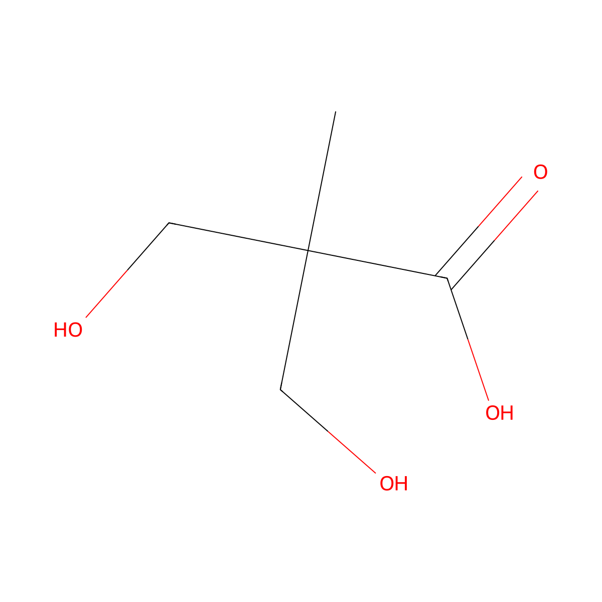 Dimethylolpropionic acid molecular structure, CAS 4767-03-7