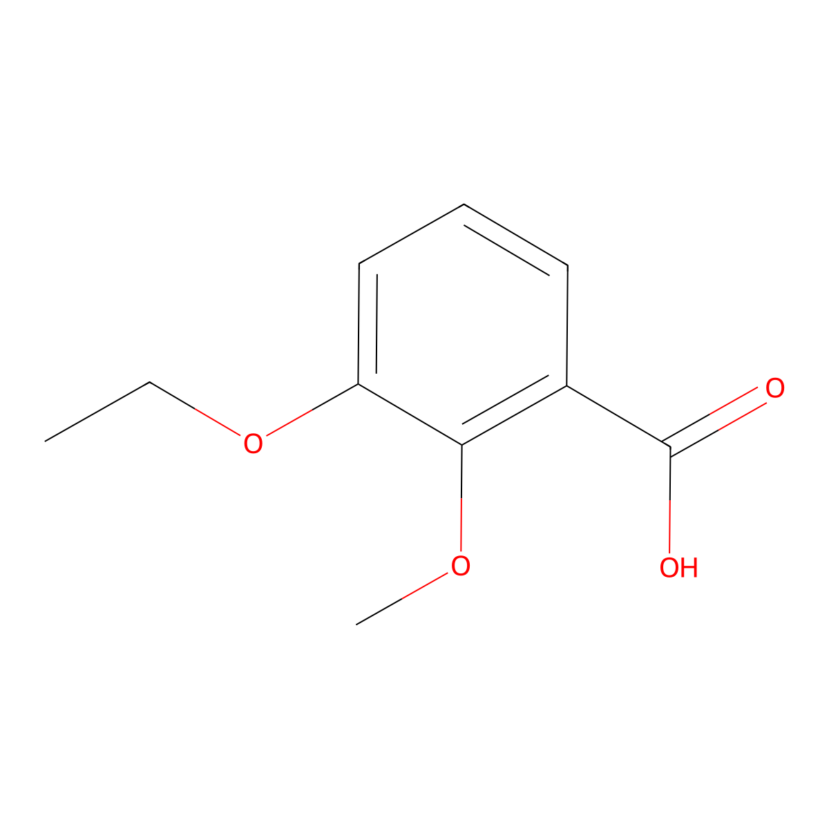 3-Ethoxy-2-methoxybenzoic acid molecular structure, CAS 4767-71-9