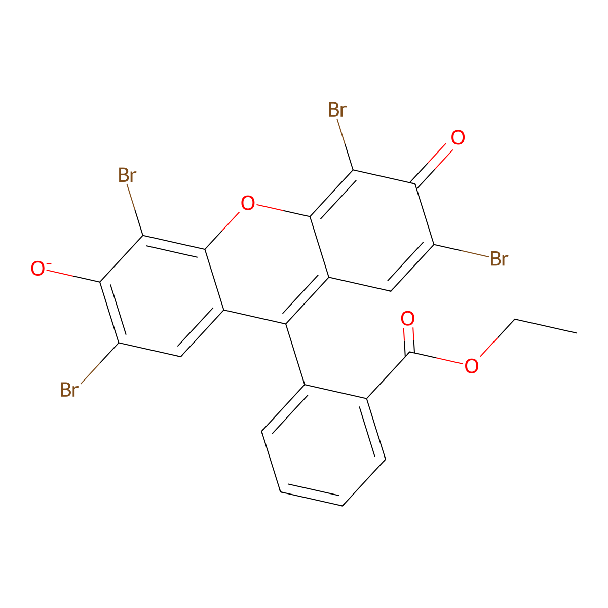 Ethyl eosin anion molecular structure, CAS 47677-56-5