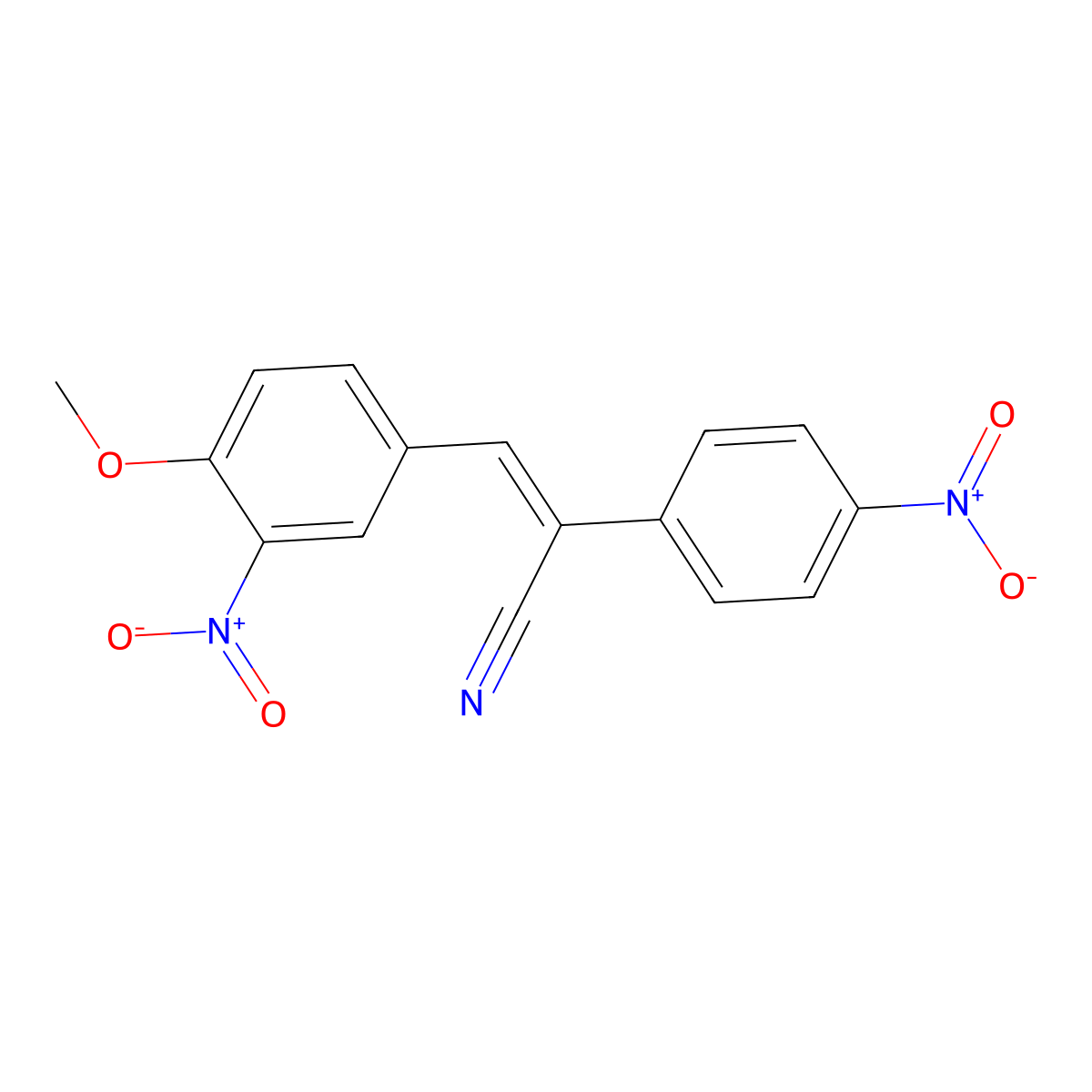 3-(4-Methoxy-3-nitrophenyl)-2-(4-nitrophenyl)prop-2-enenitrile molecular structure, CAS 4769-17-9