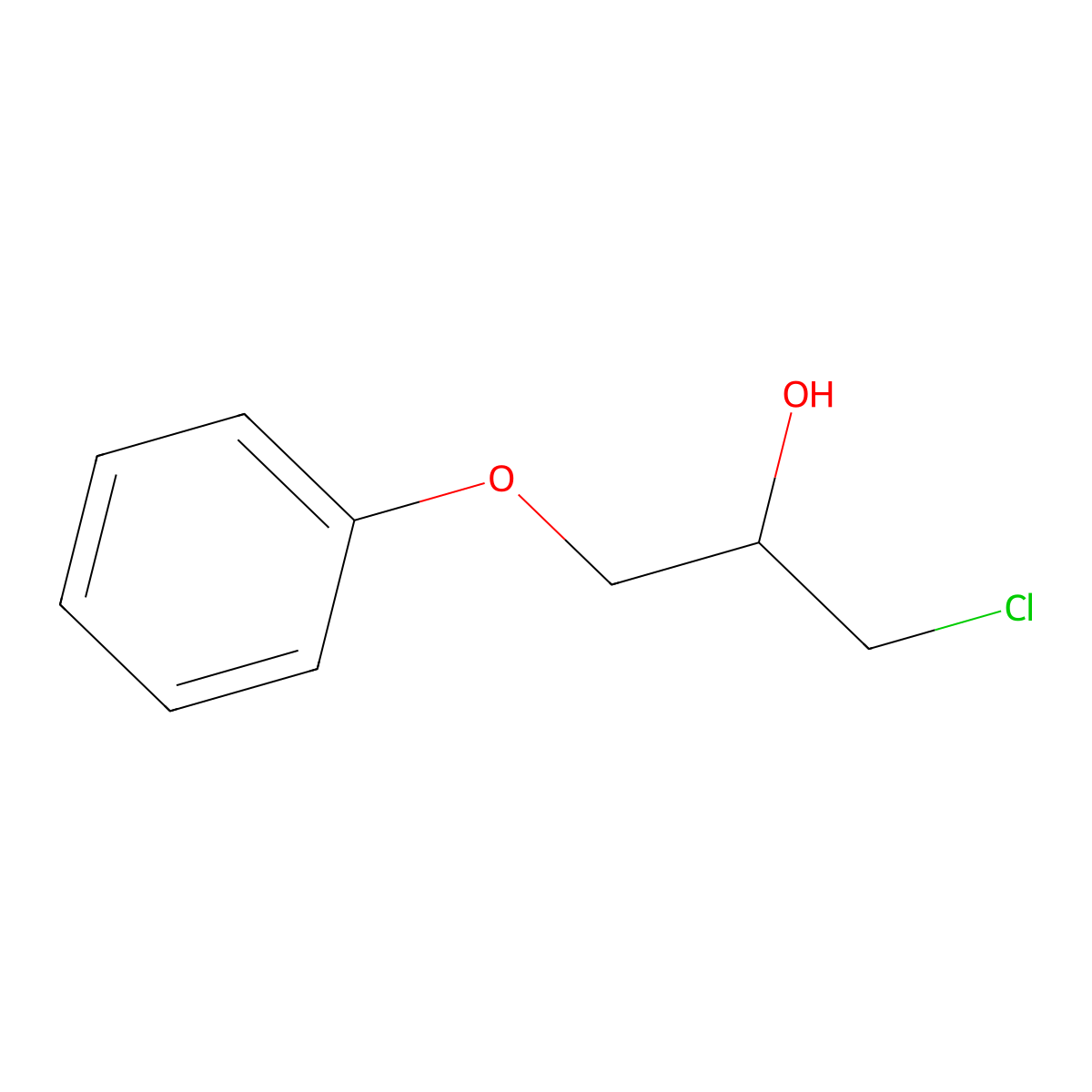 1-Chloro-3-phenoxy-2-propanol molecular structure, CAS 4769-73-7