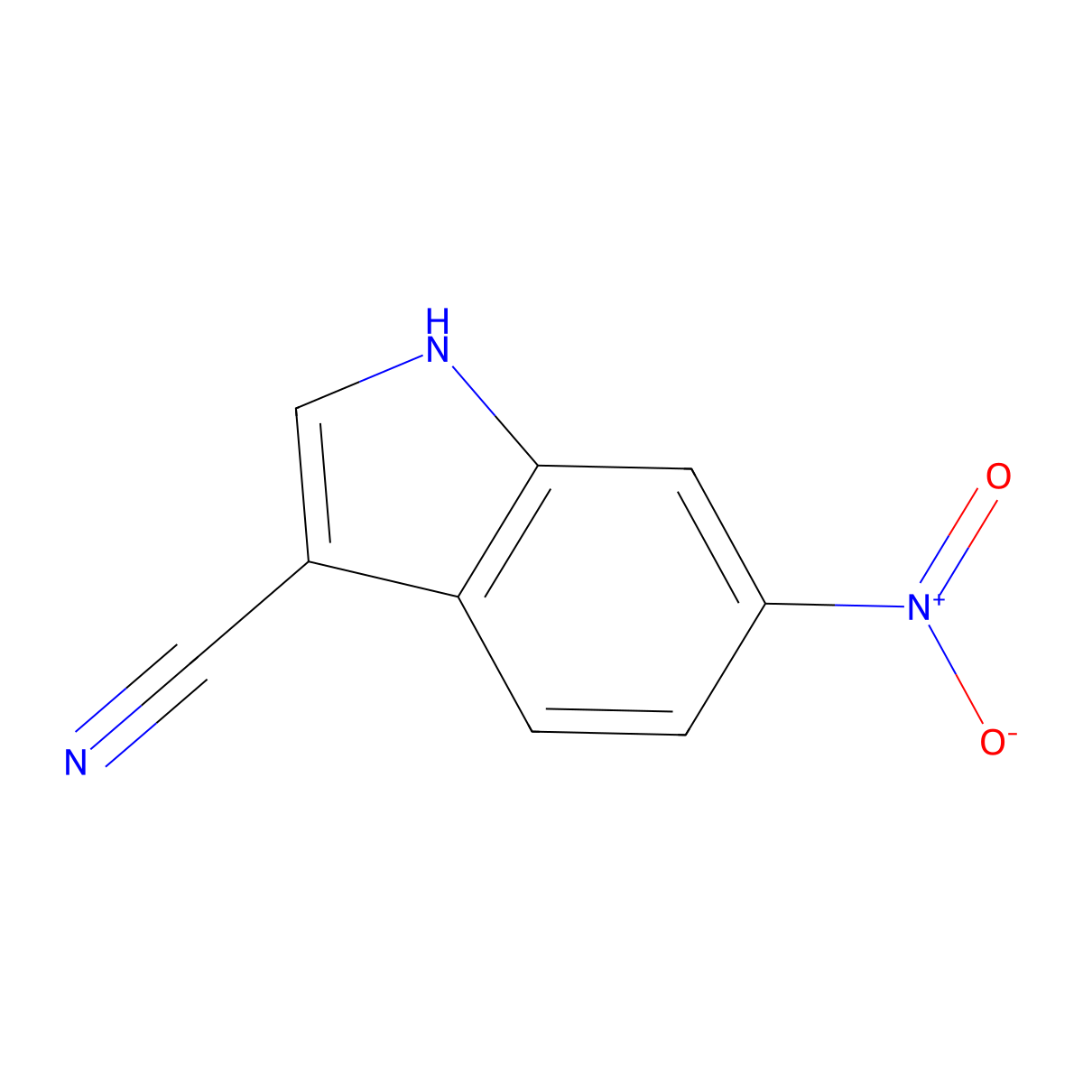 6-Nitro-1H-indole-3-carbonitrile molecular structure, CAS 4769-99-7