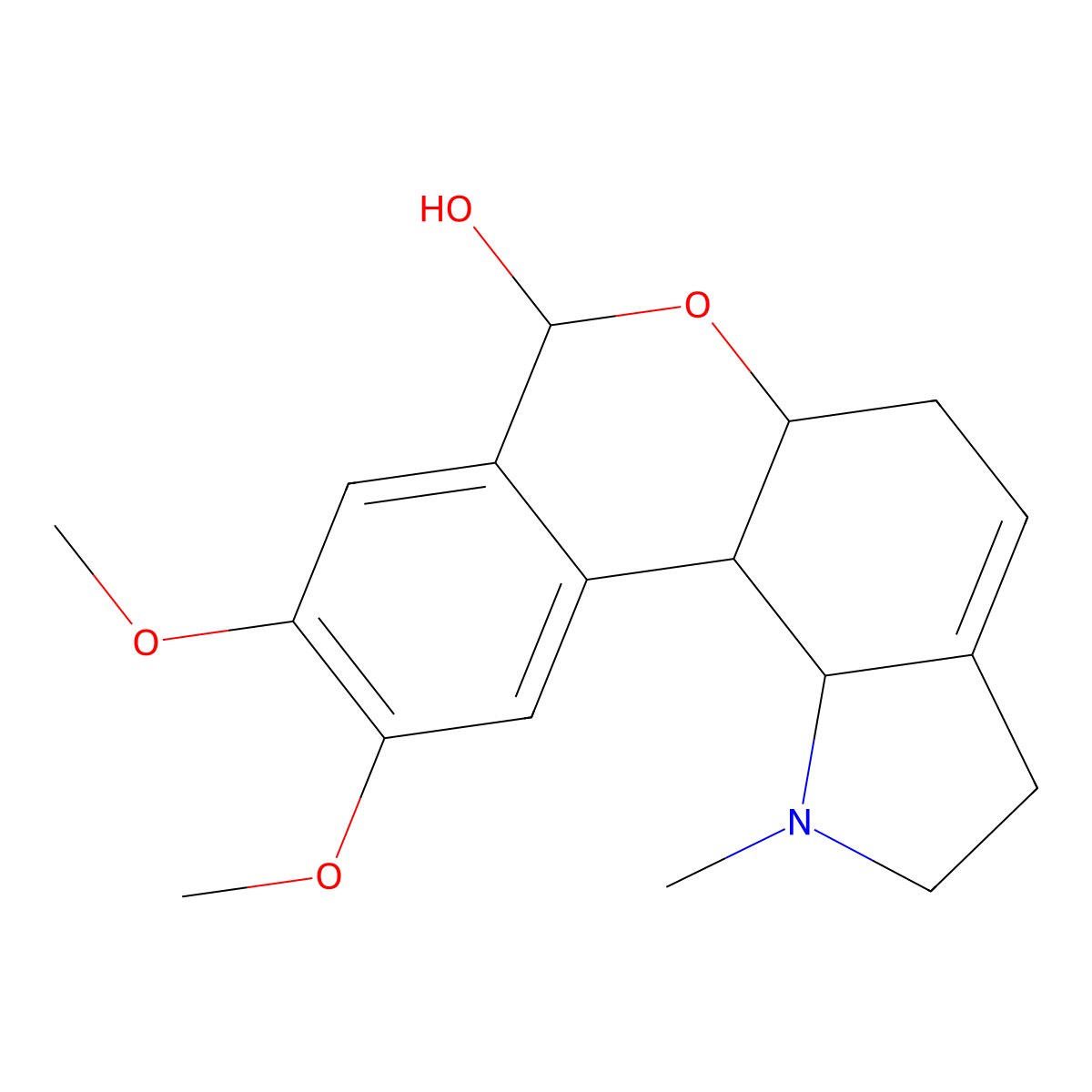 (5aR,7S,11bS,11cS)-1,2,3,5,5a,7,11b,11c-Octahydro-9,10-dimethoxy-1-methyl(2)benzopyrano(3,4-g)indol-7-ol molecular structure, CAS 477-19-0