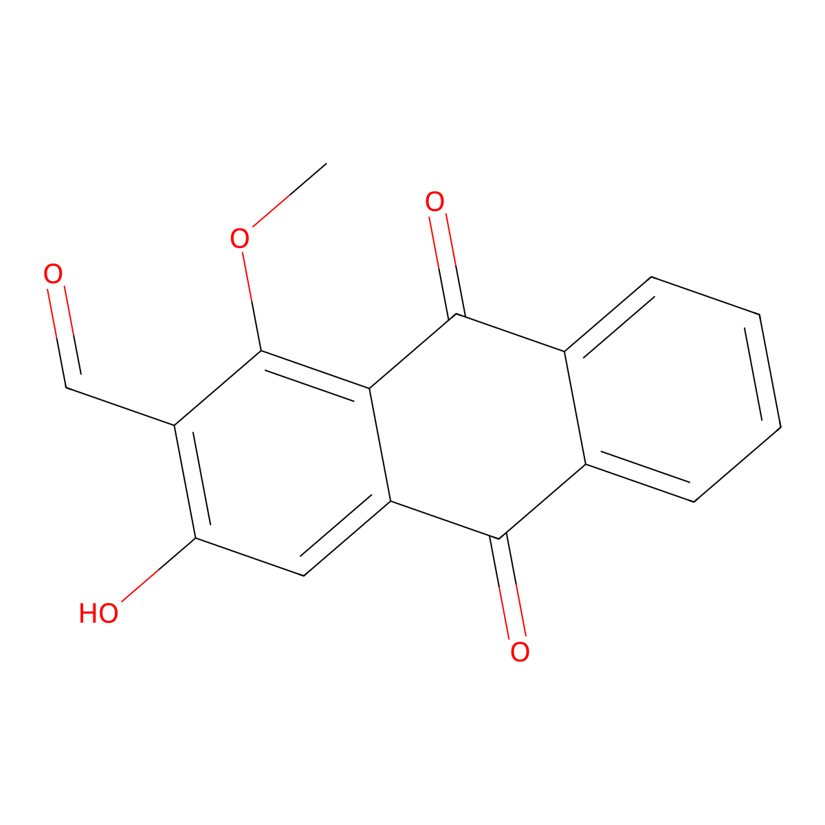Damnacanthal molecular structure, CAS 477-84-9