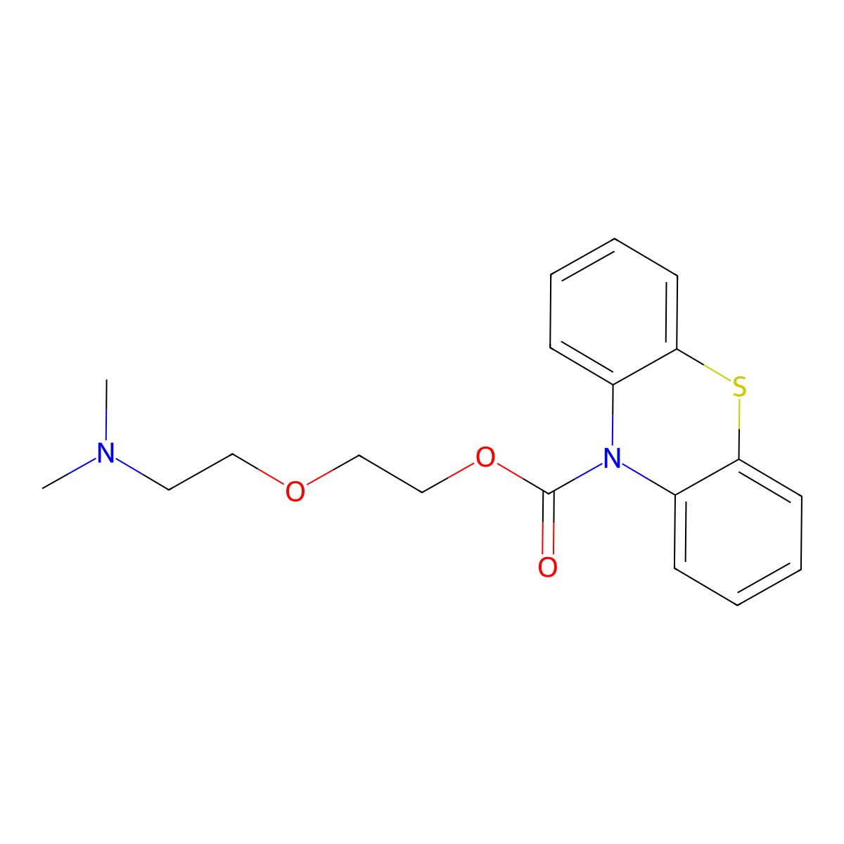 Dimethoxanate molecular structure, CAS 477-93-0