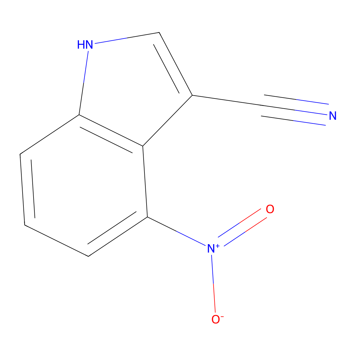 4-nitro-1H-indole-3-carbonitrile molecular structure, CAS 4770-00-7